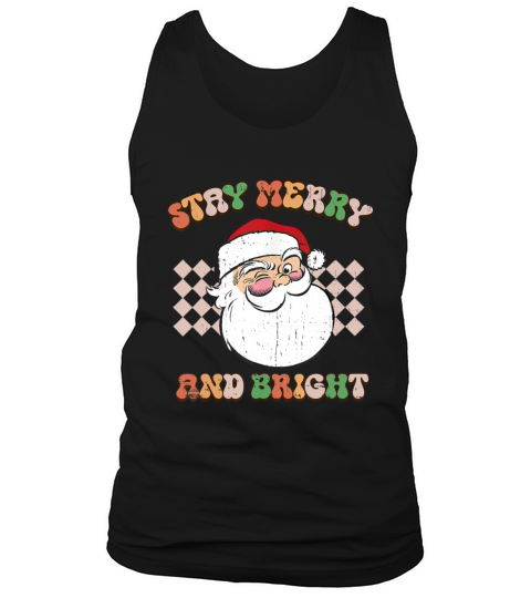 Vintage Retro Groovy Cute Santa Funny Christmas Tank Top Unisex
