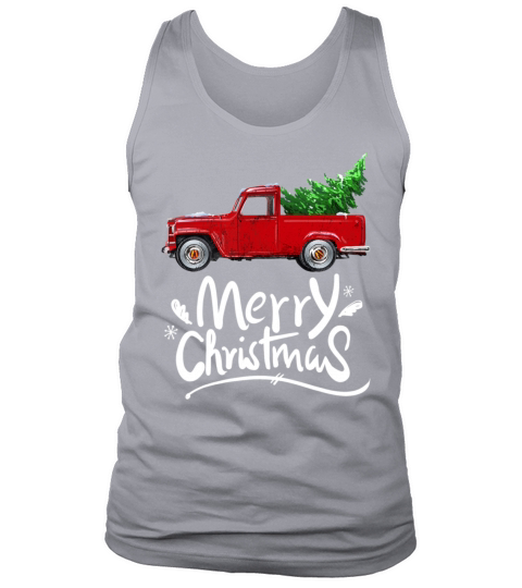 Vintage Wagon Red Truck Christmas Tree Pajama Tank Top Unisex