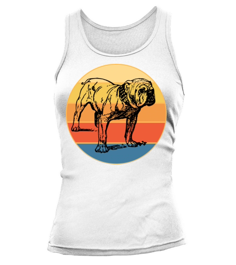 Bulldog Dog Breed Vintage Retro Sunset Tank top Woman