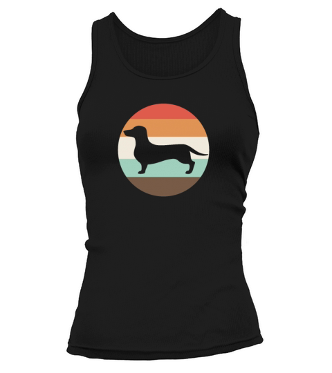 Dachshund Silhouette Retro Vintage Tank top Woman