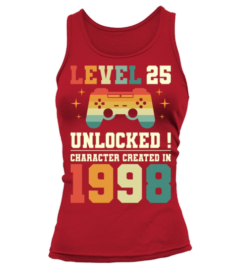 Geek Level 25 Unlocked 1998 25th Birthday Gamer Tank top Woman