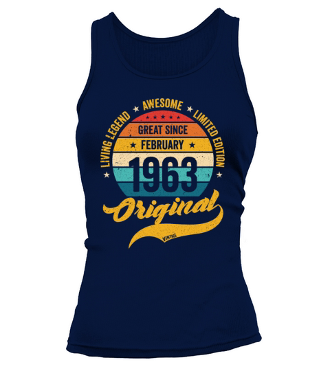 Retro 60 Years February 1963 Birthday Vintage Tank top Woman