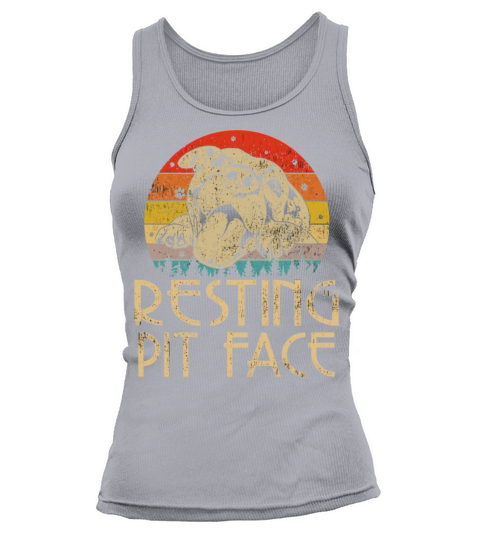 Vintage Pitbull Resting Pit Face Funny Pitbull Lov Tank top Woman