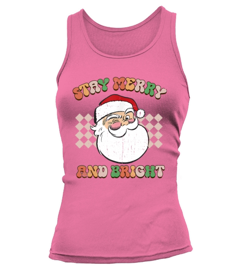 Vintage Retro Groovy Cute Santa Funny Christmas Tank top Woman