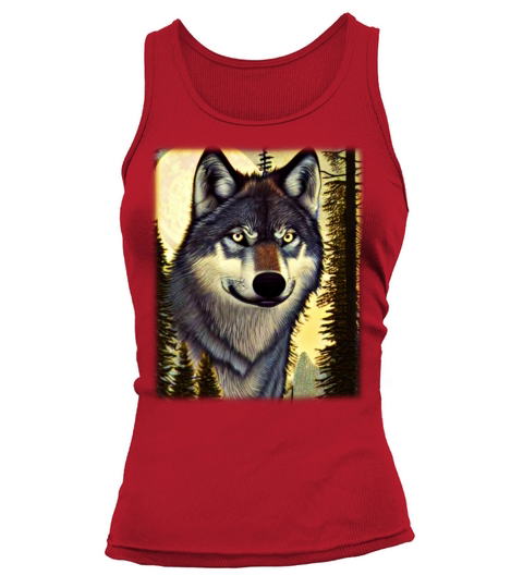 Wolf artwork design predator face imprint Tank top Woman