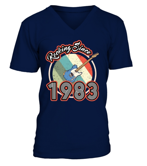 40th birthday vintage 1983 rocking since 1983 V-Neck T-shirt