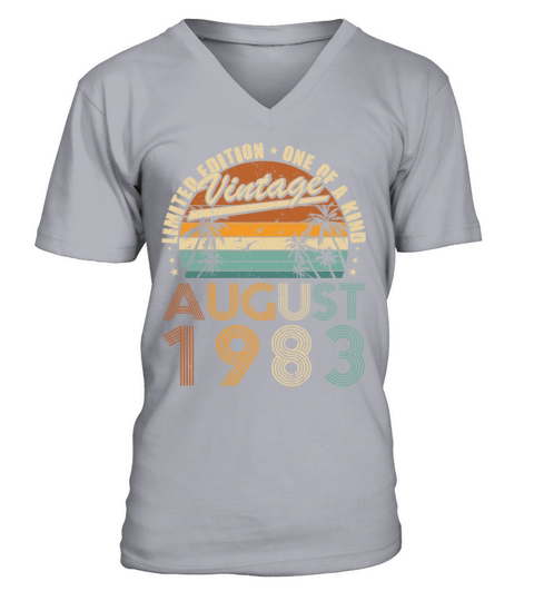 40th birthday vintage august 1983 one of a kind V-Neck T-shirt