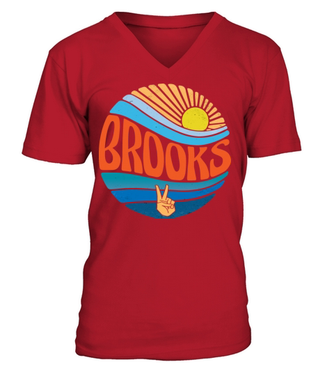 Brooks Shirt Vintage Sunset Brooks Groovy Tie Dye V-Neck T-shirt