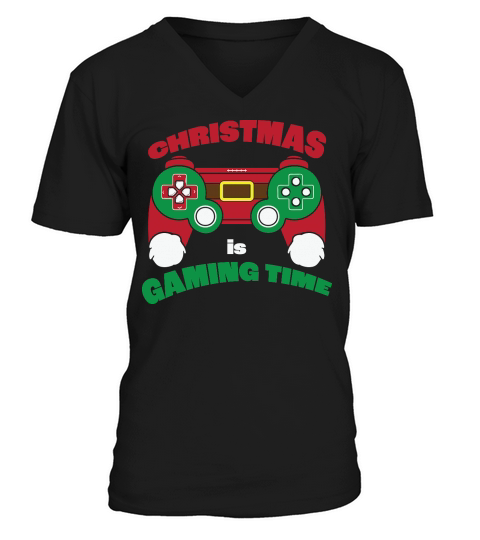Christmas Gaming Time Controller V-Neck T-shirt