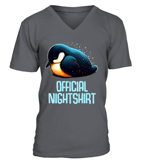 Cute Penguin Sleepshirt Nightwear Nightshirt Sleep V-Neck T-shirt