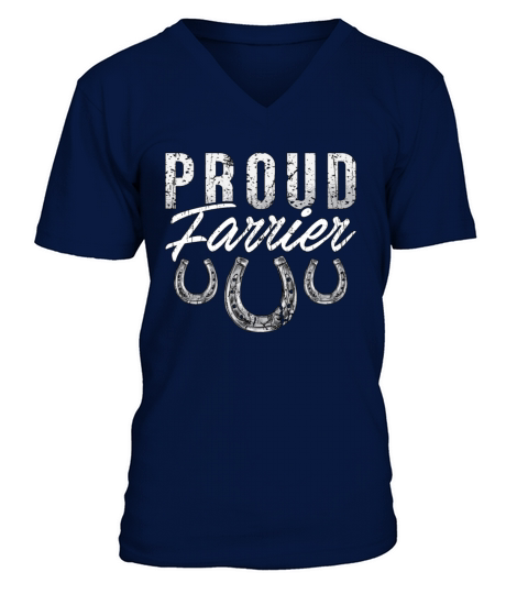 Farrier Proud Farrier Forging Horseshoe Metalsmith V-Neck T-shirt