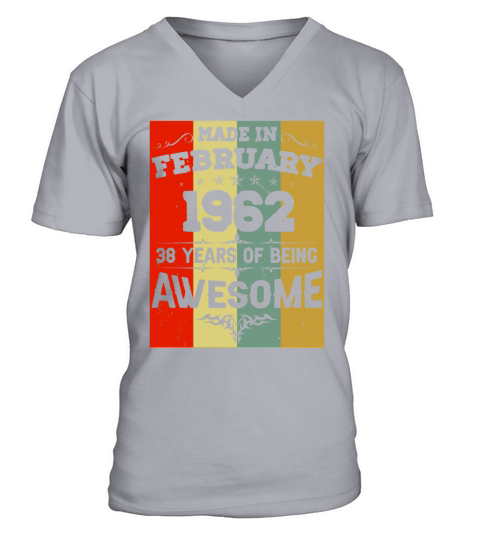 February 1962 Vintage Birthday Present V-Neck T-shirt