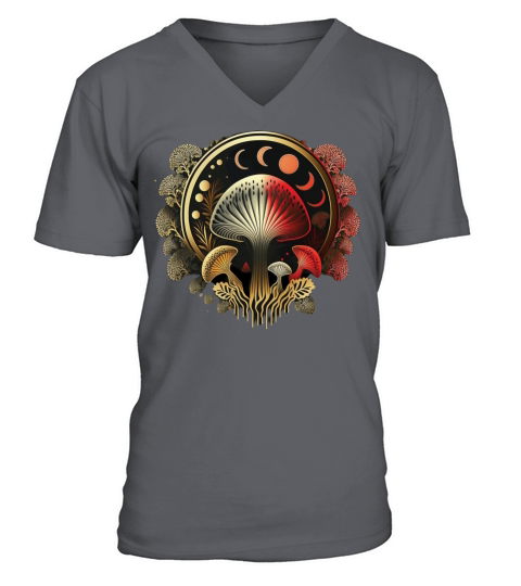 Goblincore Aesthetic Cottagecore Mushroom Dark V-Neck T-shirt