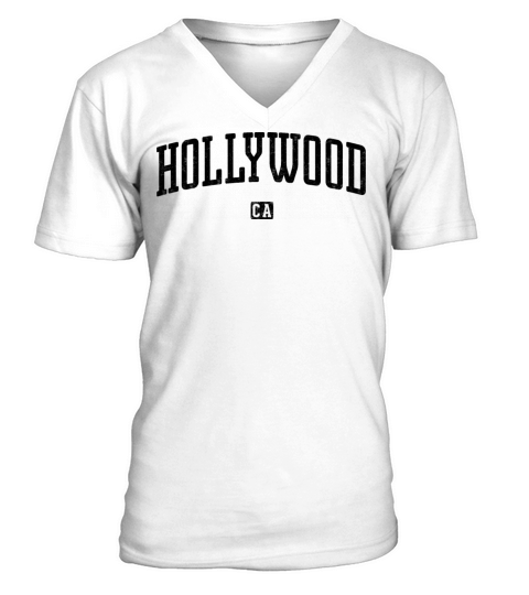 Hollywood California Vintage V-Neck T-shirt