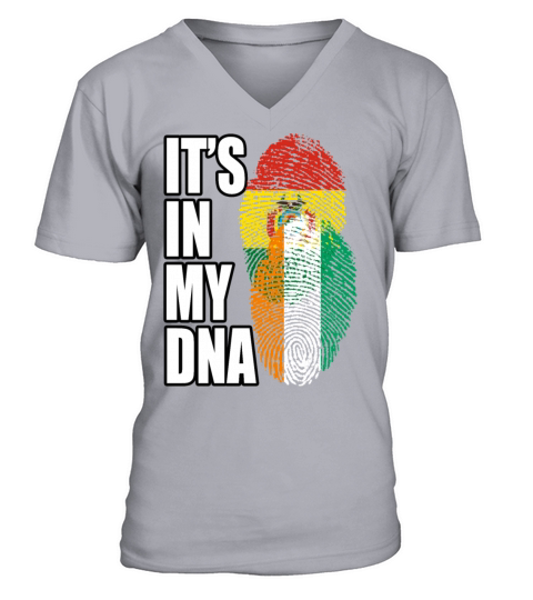Ivorian And Bolivian Mix Heritage DNA Flag V-Neck T-shirt