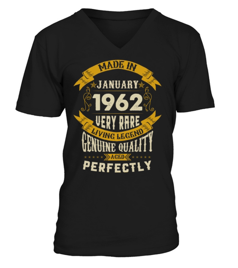 January 1962 Vintage Birthday Present V-Neck T-shirt