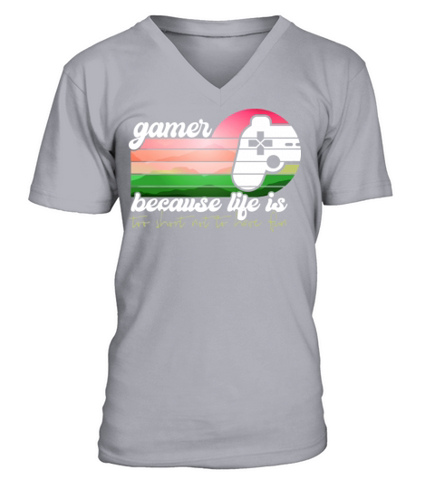 Joyable Tropical Amusing Gaming Illustration V-Neck T-shirt