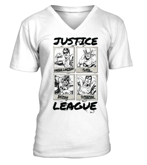 Justice League Comic Panel Draft V-Neck T-shirt