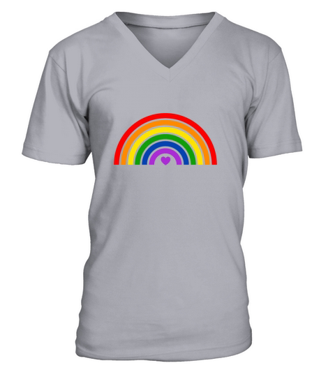 LGBT Rainbow Flag Heart V-Neck T-shirt