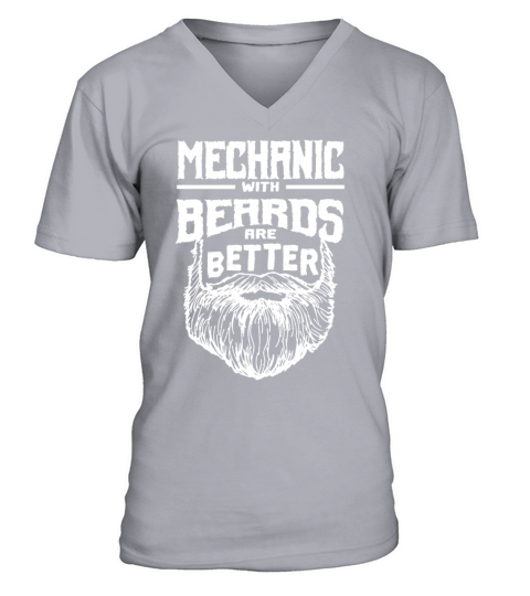 Mechanic with Beards are Better Car Repair Funny V-Neck T-shirt