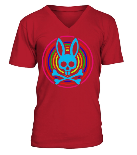 New Rabbit Psycho Bunny Horror V-Neck T-shirt