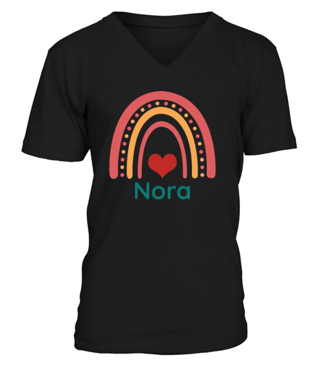 Nora Vintage Boho Rainbow V-Neck T-shirt