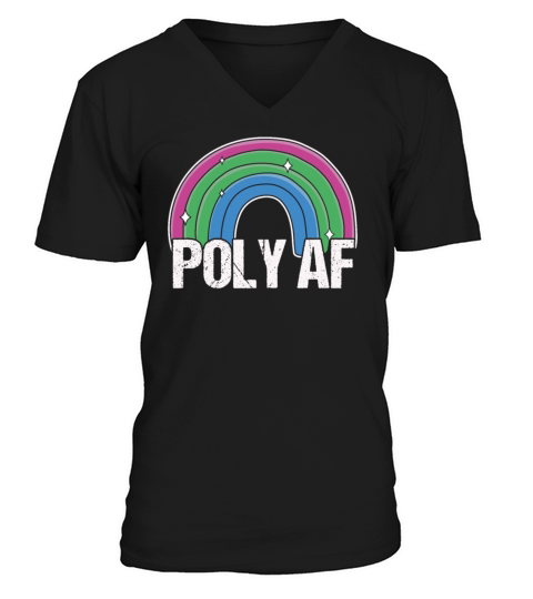 Poly AF Polysexual Pride Flag Rainbow V-Neck T-shirt