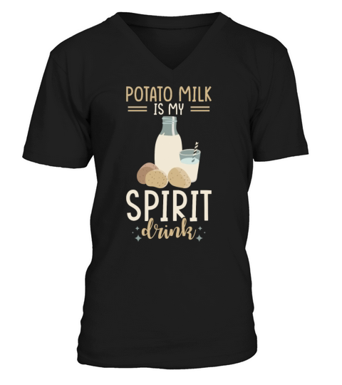 Potato Milk Saying V-Neck T-shirt