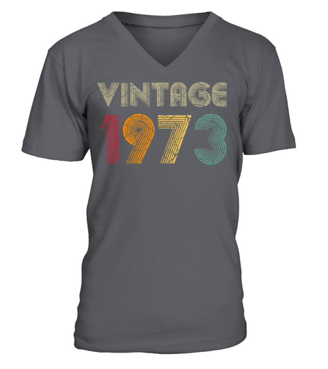 Vintage 1973 48Th Birthday Gift 48 Years Old V-Neck T-shirt