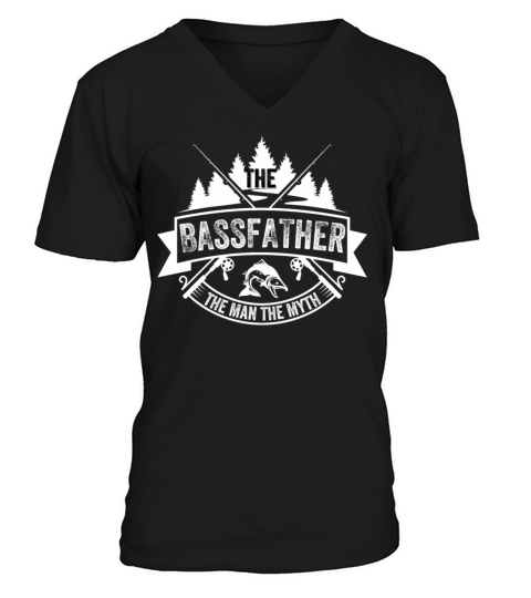 vintage bass fishing fish shirt the bassfather V-Neck T-shirt