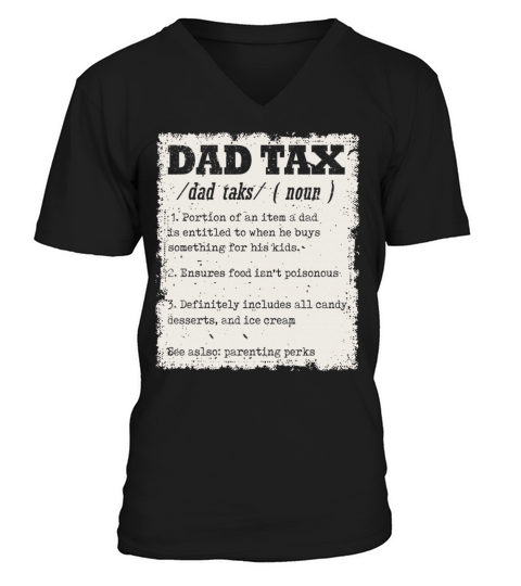 Vintage Dad Tax Definition Men Funny Fathers Day V-Neck T-shirt