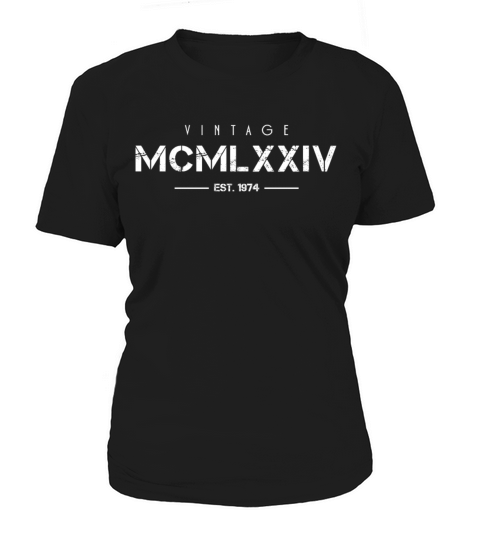 Vintage Born In 1974 Roman Numerals 48th Women's T-Shirt