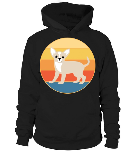 Cute Chihuahua Dog Breed Vintage Retro Sunset Hoodie Unisex