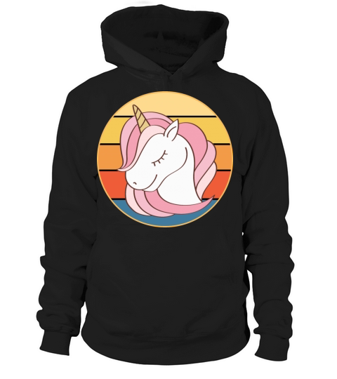 Cute Kawaii Unicorn Retro Sunset Vintage Hoodie Unisex