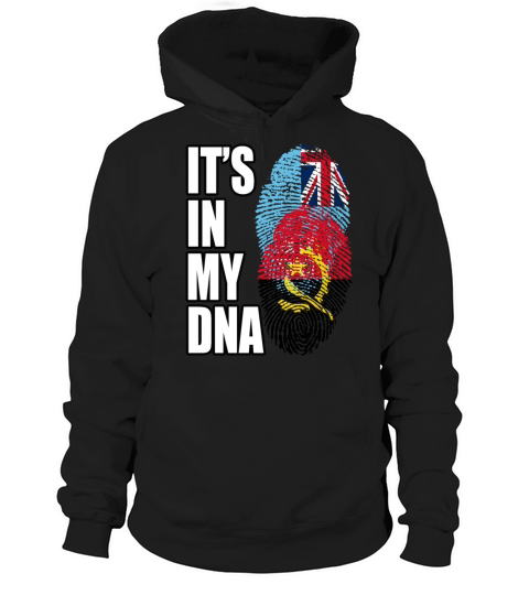 Fijian And Angolan Mix Heritage DNA Flag Hoodie Unisex