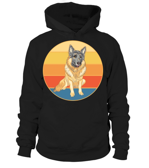 German Shepherd Dog Breed Vintage Retro Sunset Hoodie Unisex