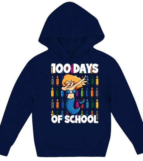 100 Days of School Dabbing Underwater Mermaid Kids Hoodie
