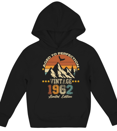 1962 vintage vintage retro birthday gift Kids Hoodie