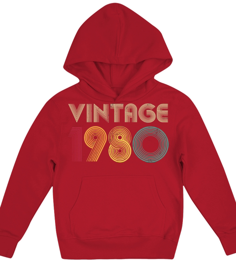 1980 40Th Birthday Vintage Retro Men Women 40 Year Kids Hoodie