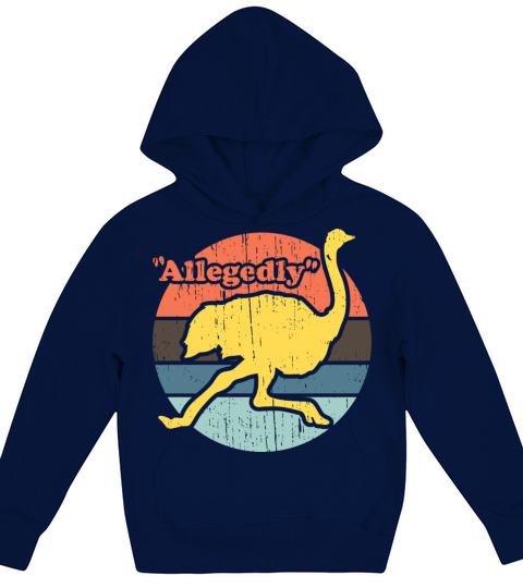Allegedly Ostrich Vintage Distressed Kids Hoodie