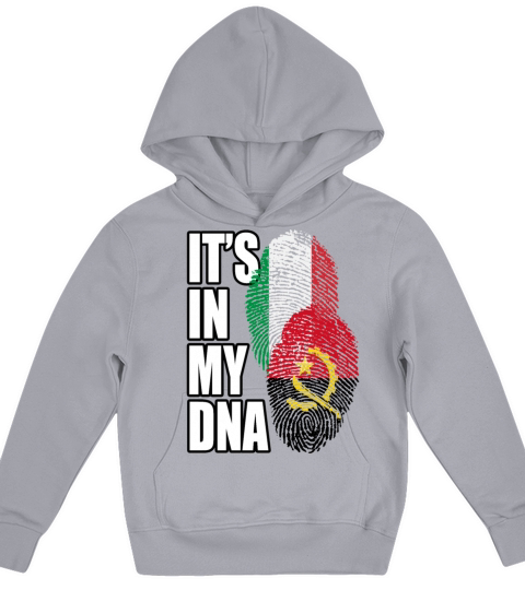 Angolan And Italian Mix Heritage DNA Flag Kids Hoodie