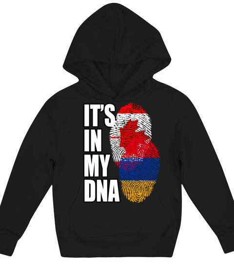 Armenian And Canadian Mix Heritage DNA Flag Kids Hoodie