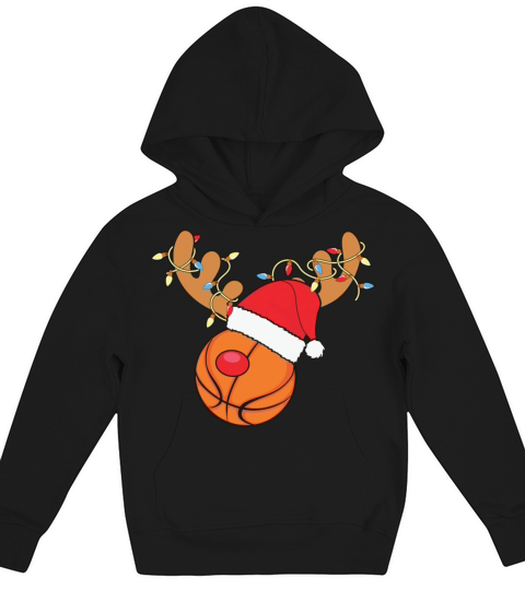 Basketball Football Christmas Hat Lights Kids Hoodie