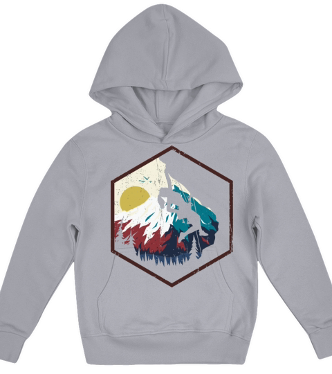 Bouldering Rock Climbing Vintage Design Kids Hoodie
