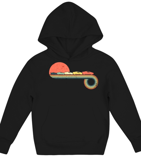 Car Sportscar Retro Vintage Sunset Rainbow Color Kids Hoodie