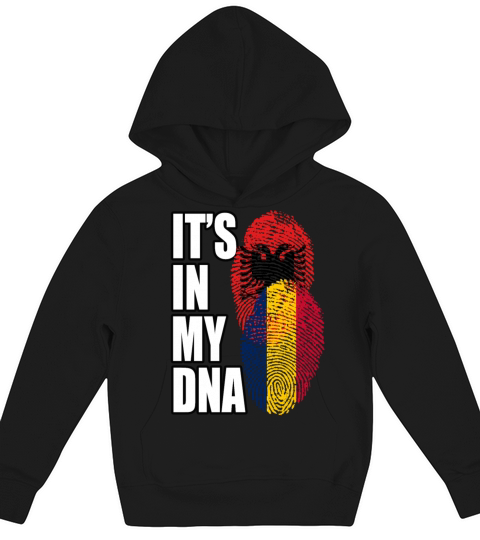 Chadian And Albanian Mix Heritage DNA Flag Kids Hoodie