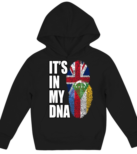 Comoran And British Mix Heritage DNA Flag Kids Hoodie
