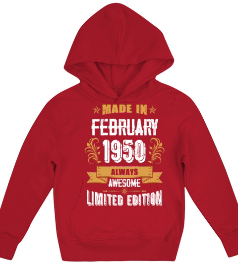 February 1950 Vintage Birthday Present Kids Hoodie