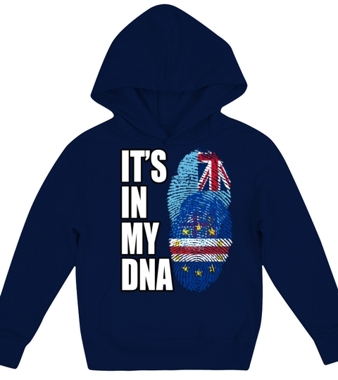 Fijian And Cabo Verdean Mix Heritage DNA Flag Kids Hoodie