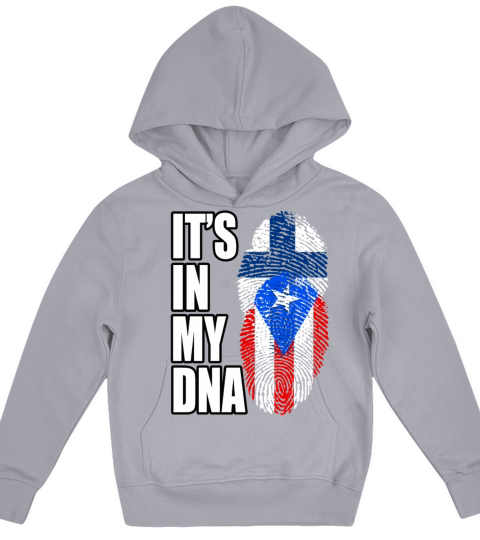 Finland And Puerto Rican Mix Heritage DNA Flag Kids Hoodie